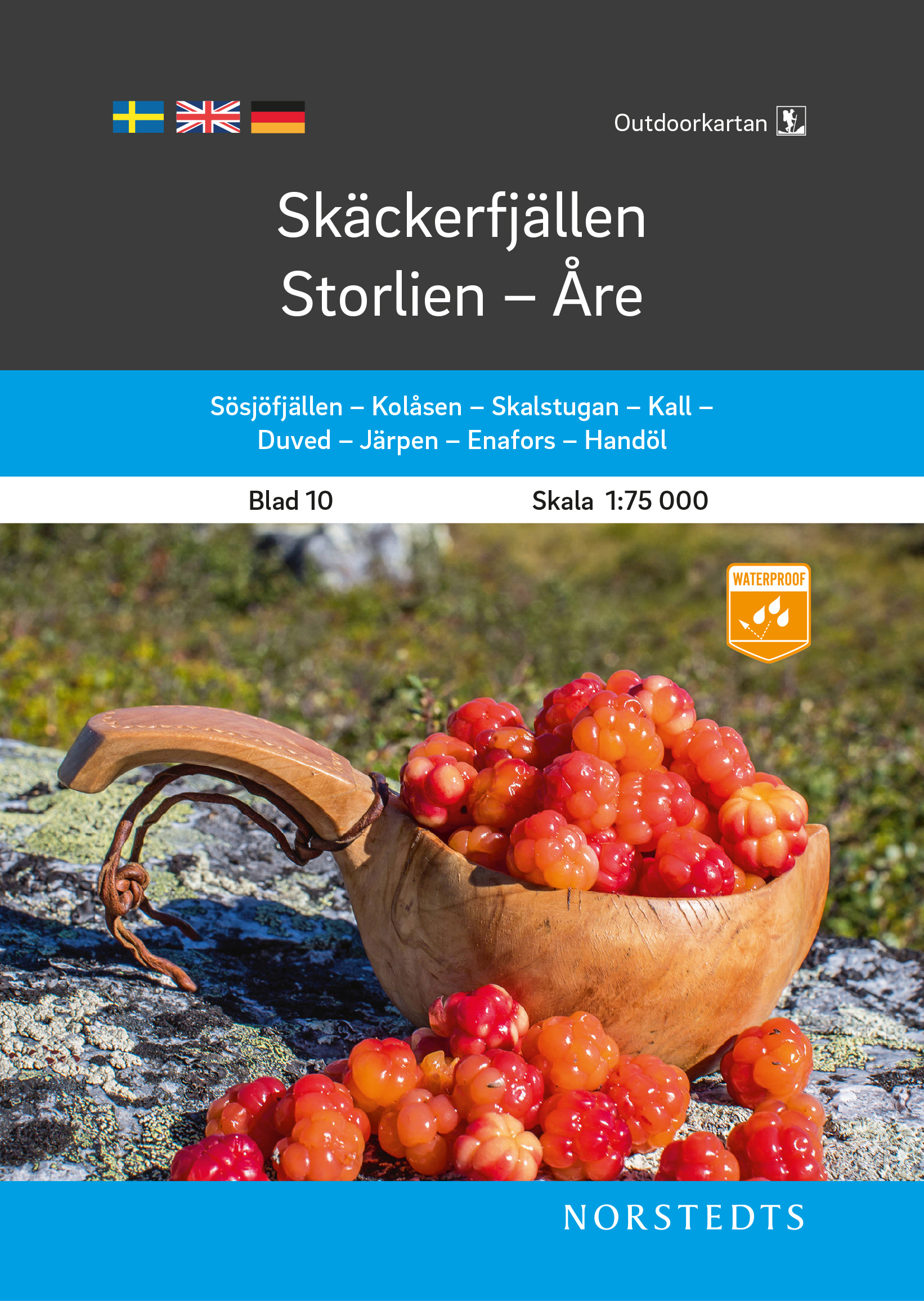 Online bestellen: Wandelkaart 10 Outdoorkartan Skäckerfjällen - Storlien - Åre | Norstedts