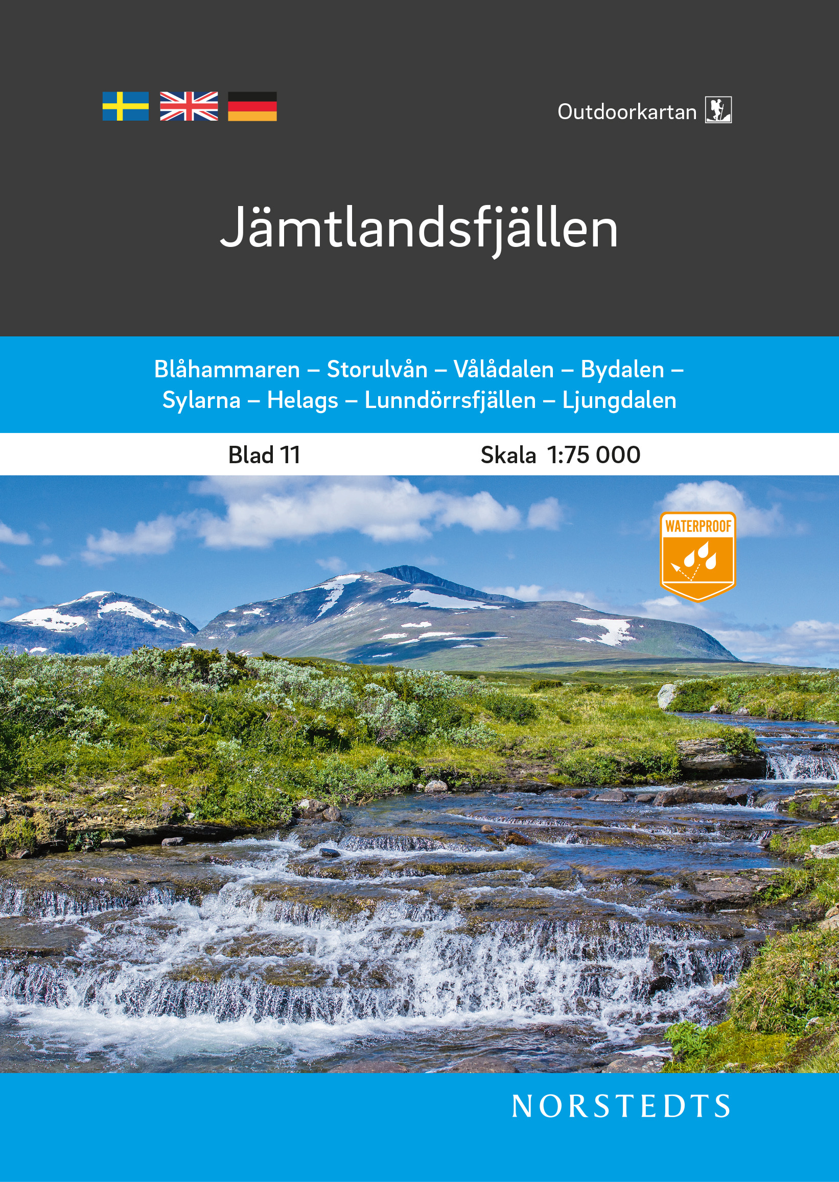 Online bestellen: Wandelkaart 11 Outdoorkartan Jämtlandsfjällen | Norstedts