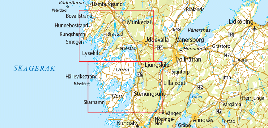 Wandelkaart 19 Outdoorkartan Munkedal - Lysekil - Tjörn | Norstedts