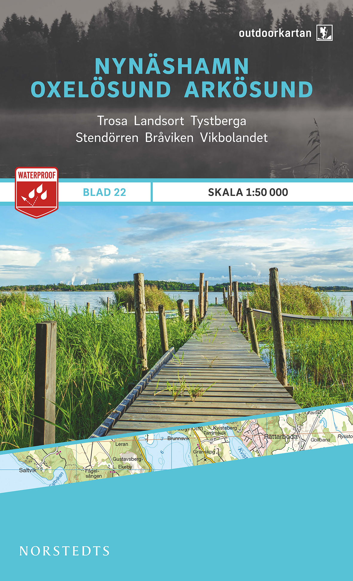 Wandelkaart 22 Outdoorkartan Nynäshamn – Oxelösund – Arkösund | Norstedts