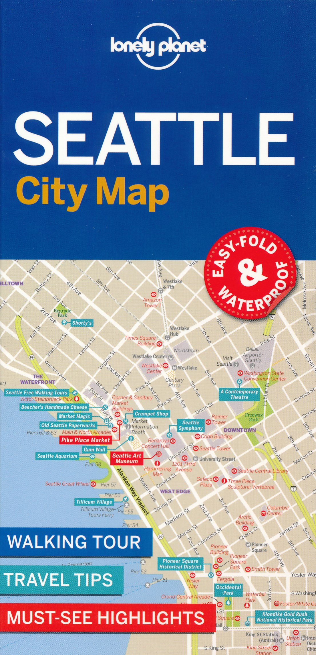 Online bestellen: Stadsplattegrond City map Seattle | Lonely Planet