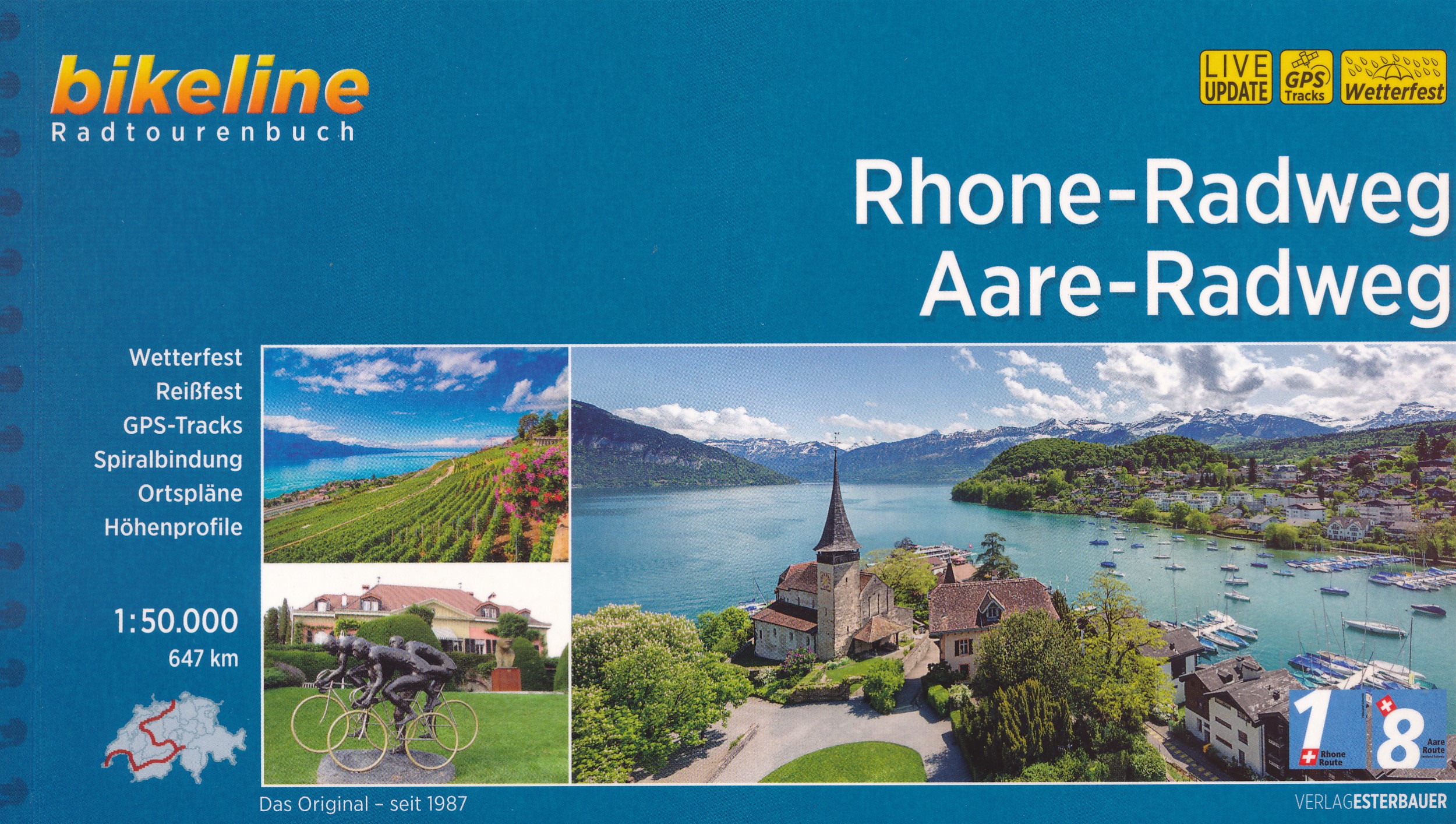 Online bestellen: Fietsgids Bikeline Rhone-Radweg, Aare-Radweg | Esterbauer