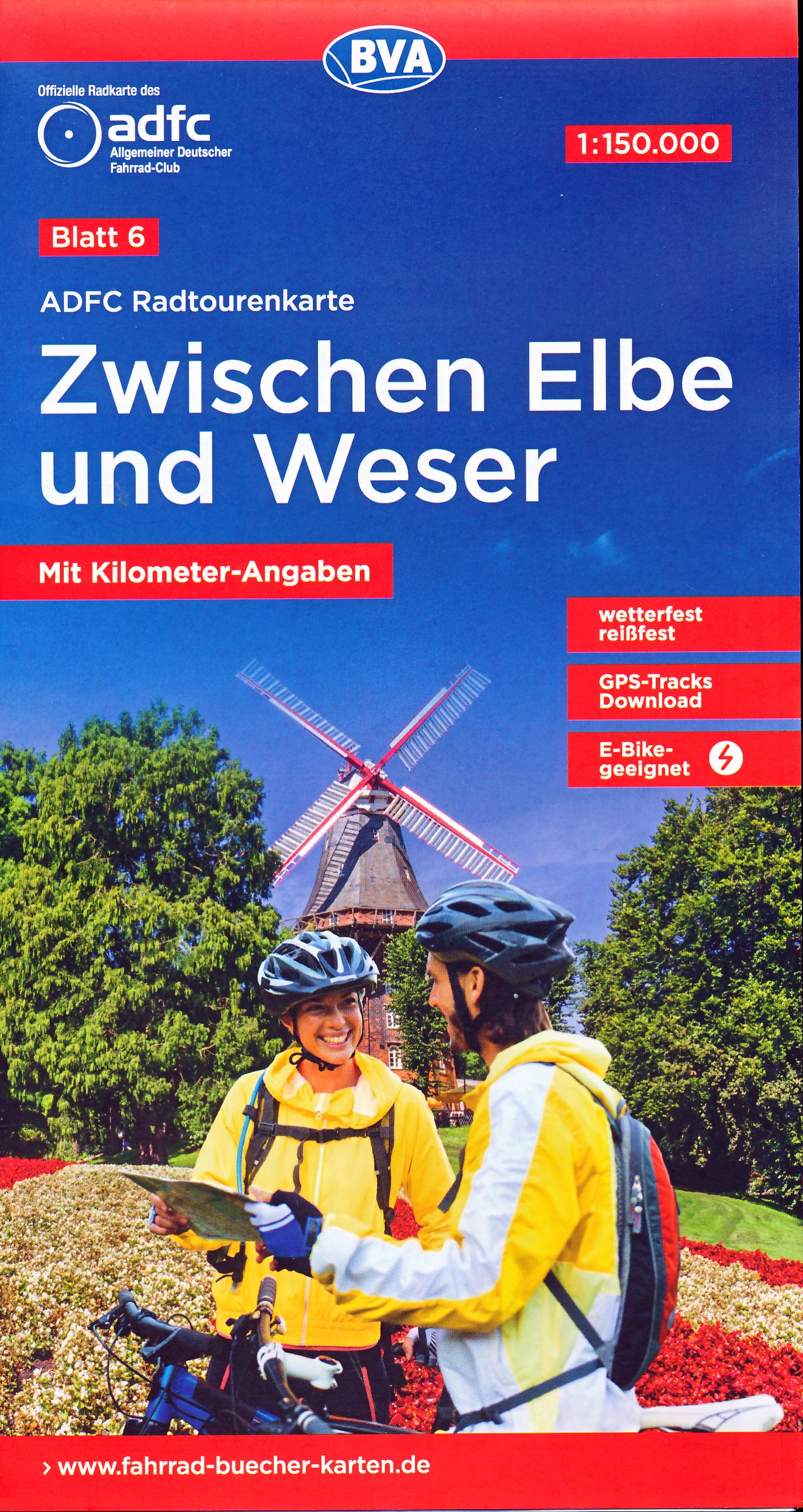 Online bestellen: Fietskaart 06 ADFC Radtourenkarte Zwischen Elbe und Weser | BVA BikeMedia