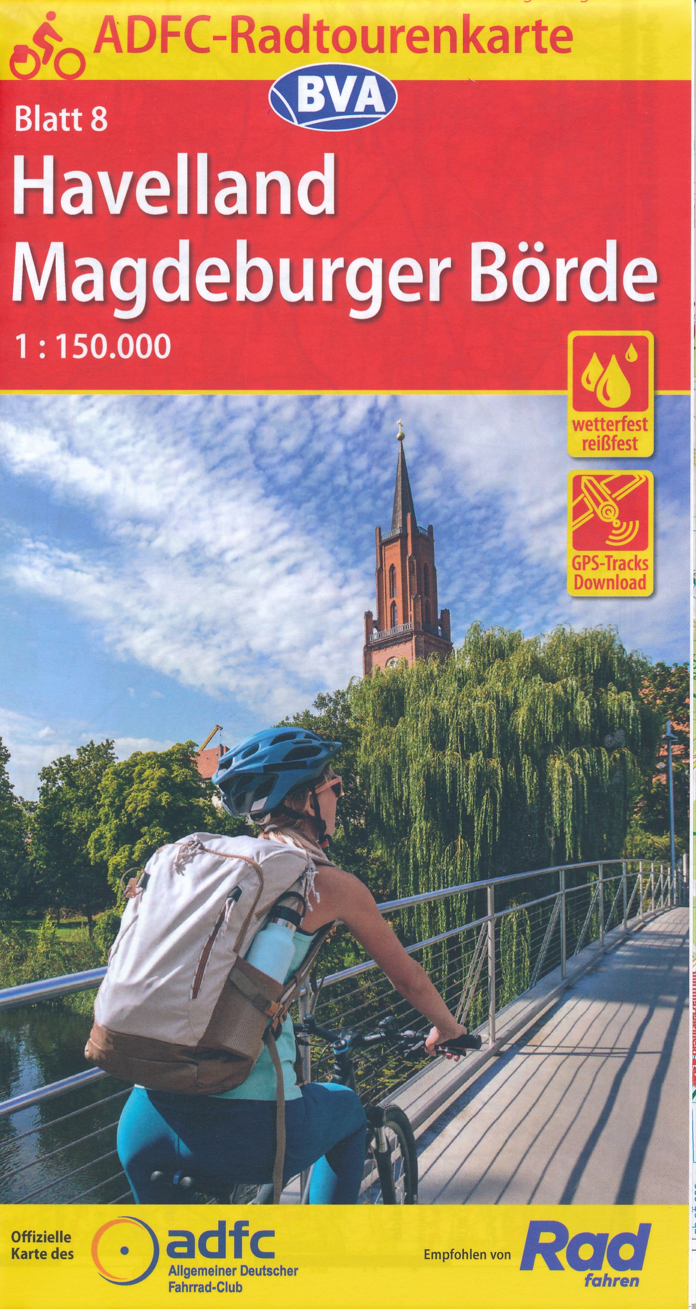 Online bestellen: Fietskaart 08 ADFC Radtourenkarte Havelland Magdeburger Börde | BVA BikeMedia