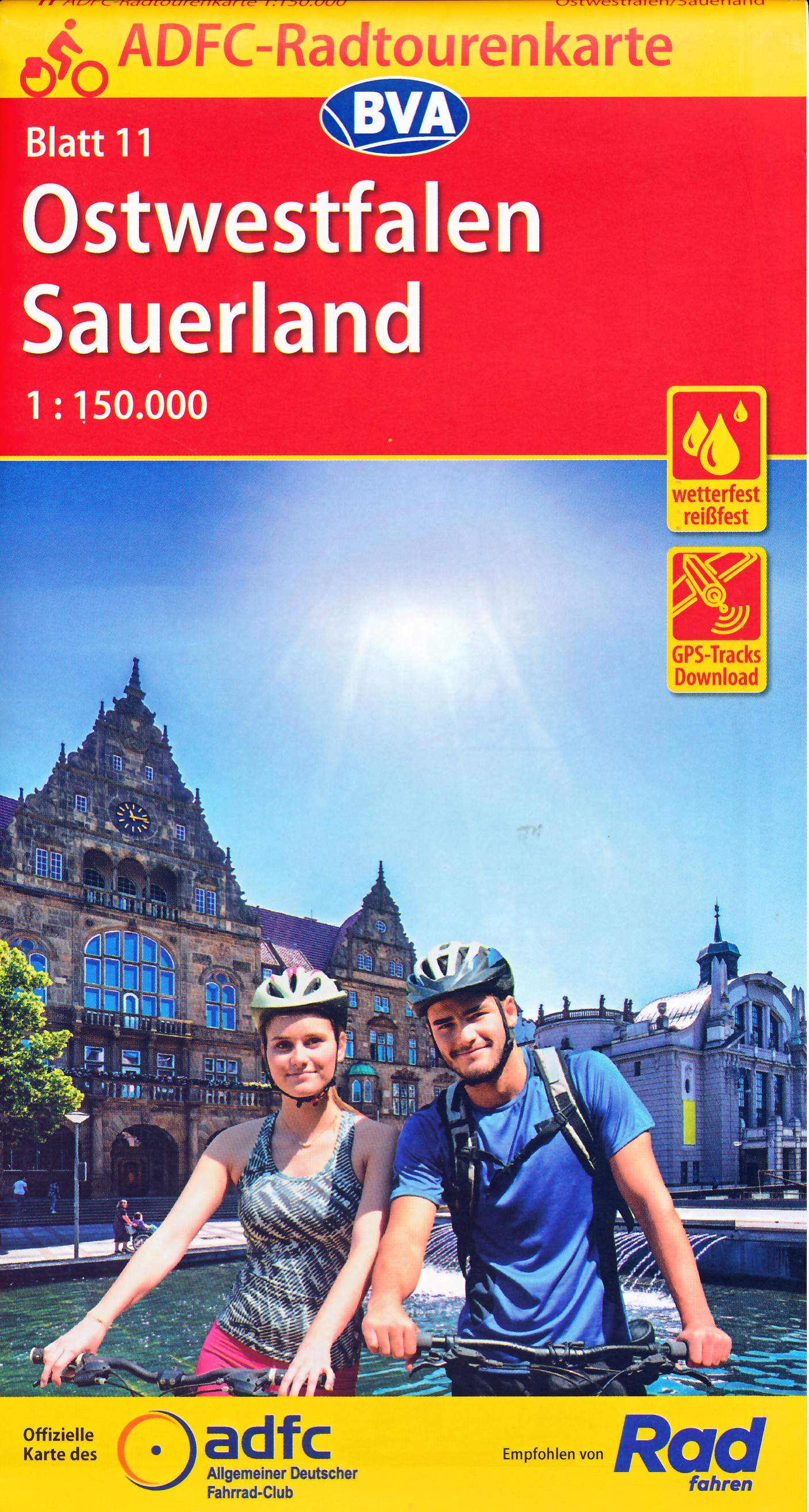 Online bestellen: Fietskaart 11 ADFC Radtourenkarte Ostwestfalen Sauerland | BVA BikeMedia