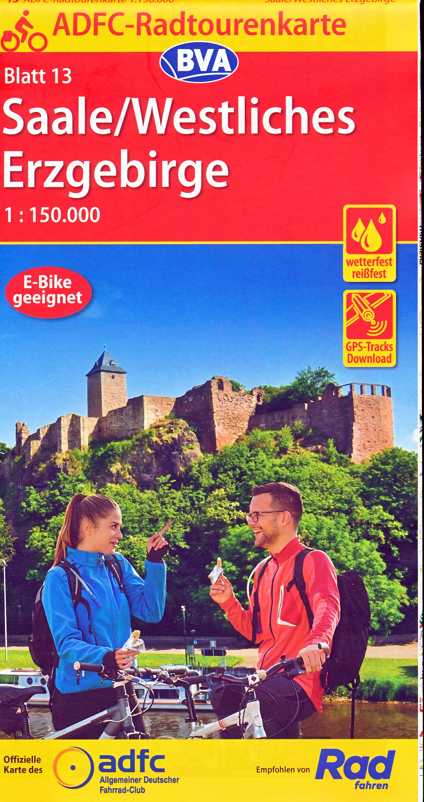 Fietskaart 13 ADFC Radtourenkarte Saale - Westliches Erzgebirge | BVA BikeMedia de zwerver