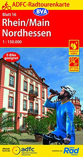 Online bestellen: Fietskaart 16 ADFC Radtourenkarte Rhein Main Nordhessen | BVA BikeMedia