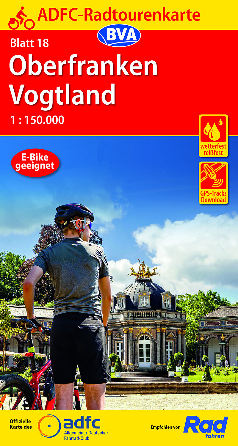 Online bestellen: Fietskaart 18 ADFC Radtourenkarte Oberfranken Vogtland | BVA BikeMedia