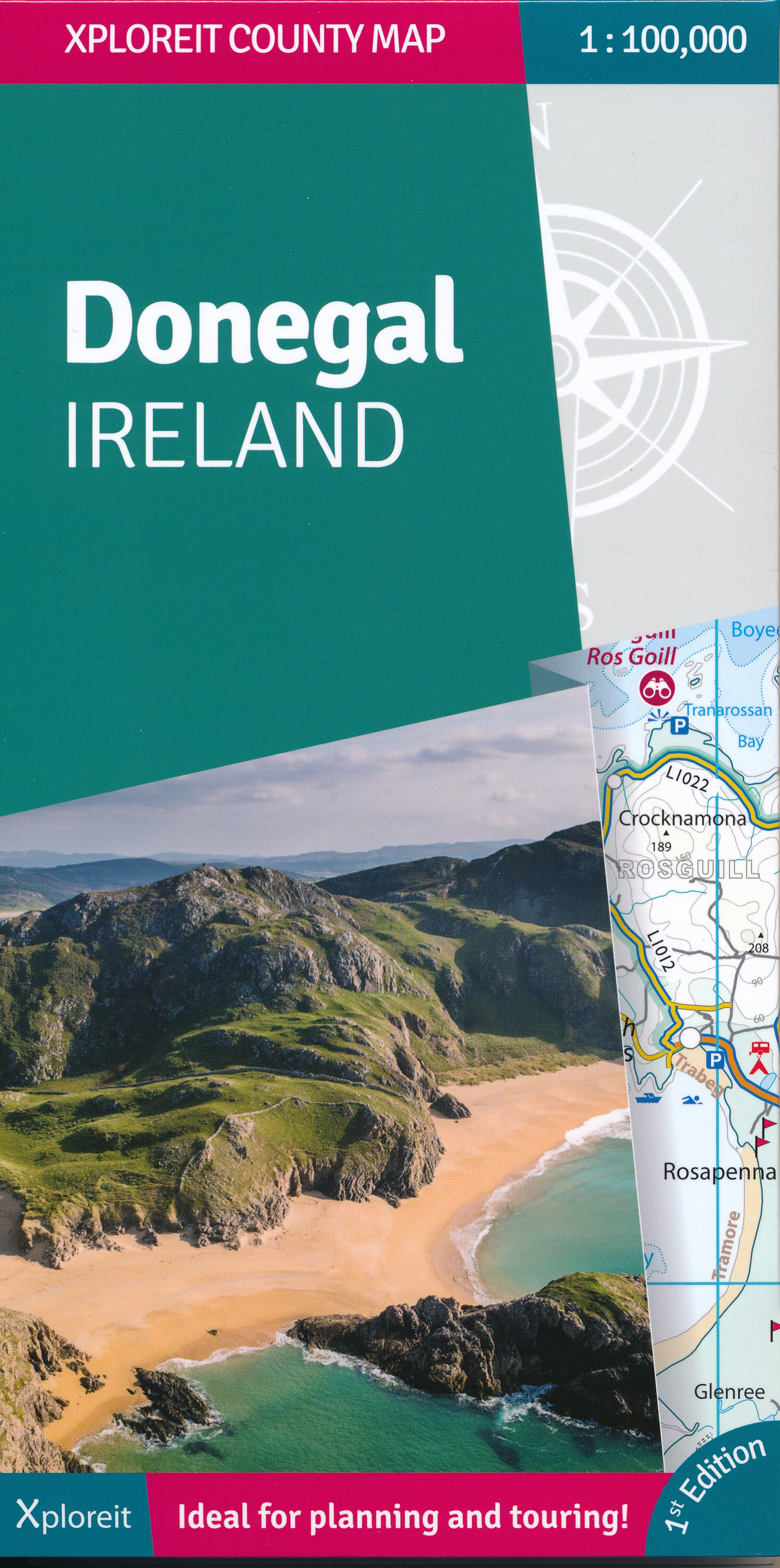 Online bestellen: Wegenkaart - landkaart - Fietskaart Donegal | Xploreit Maps