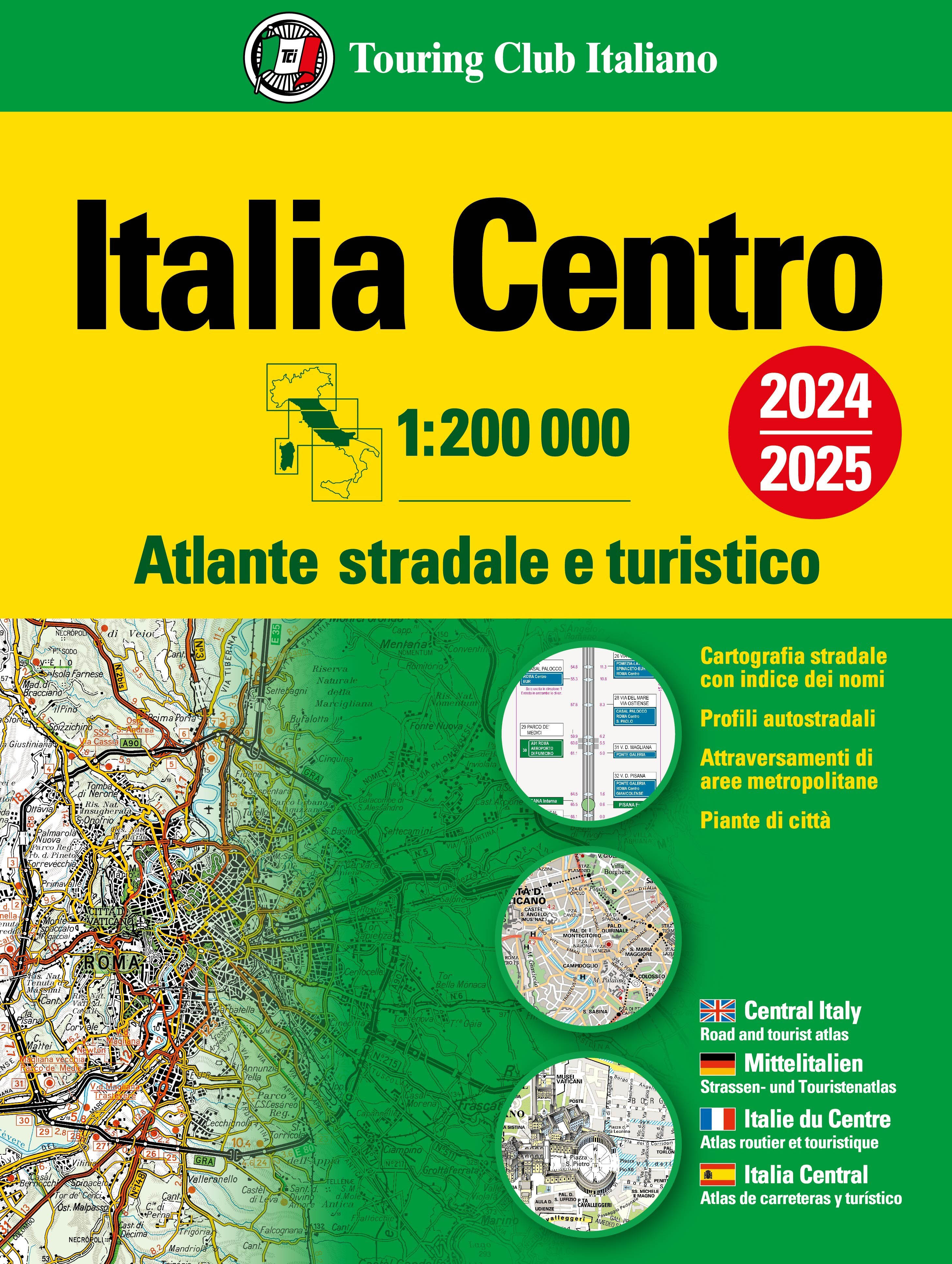 Online bestellen: Wegenatlas Atlante Stradale d'Italia Centro | Touring Club Italiano
