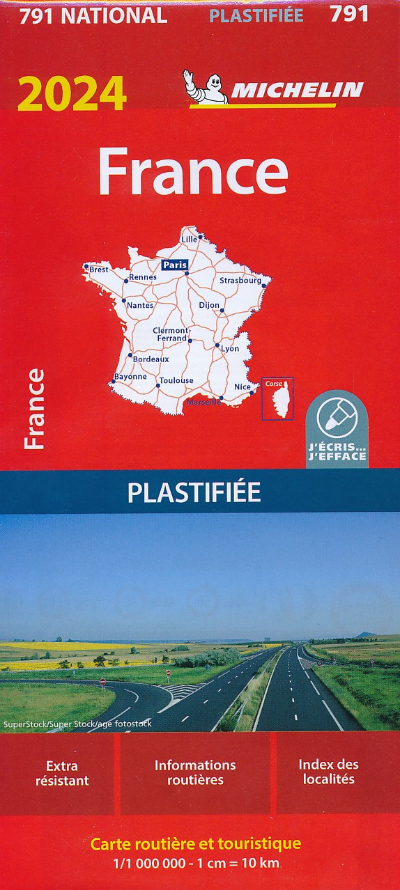 Online bestellen: Wegenkaart - landkaart 791 Frankrijk recto-verso 2024 geplastificeerd | Michelin