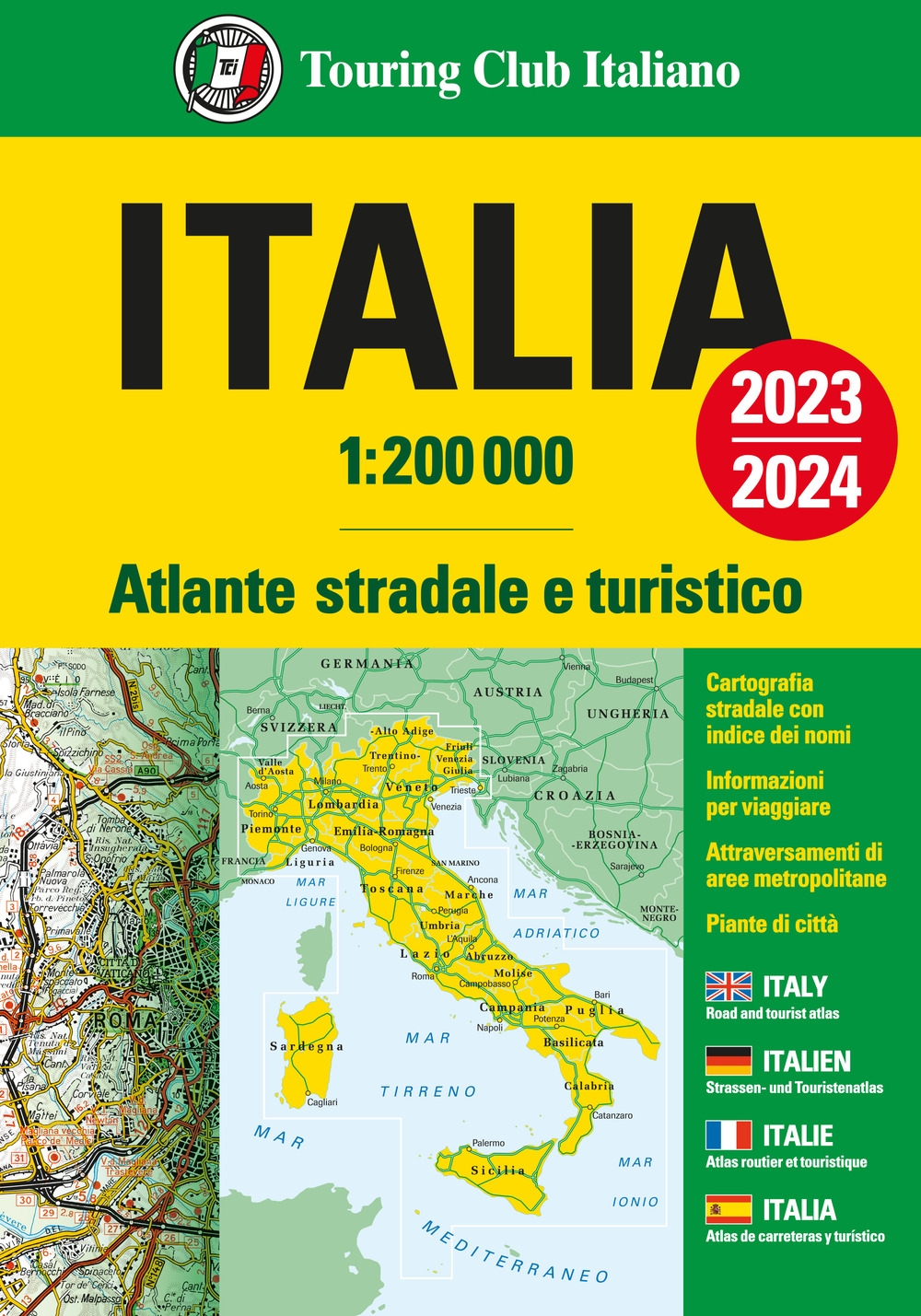 Online bestellen: Wegenatlas Italia 2023 - 2024, Italië | Touring Club Italiano
