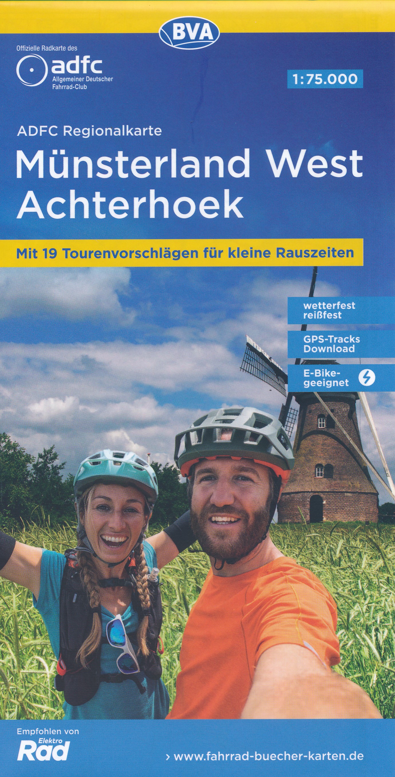Online bestellen: Fietskaart ADFC Regionalkarte Münsterland west - Achterhoek | BVA BikeMedia