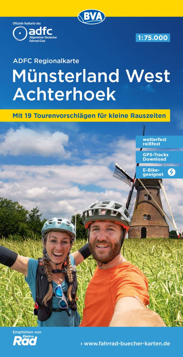Fietskaart ADFC Regionalkarte Münsterland west – Achterhoek | BVA BikeMedia