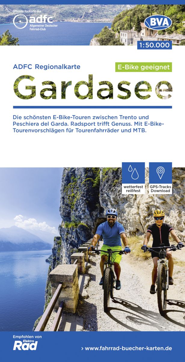 Online bestellen: Fietskaart ADFC Regionalkarte Gardasee | BVA BikeMedia