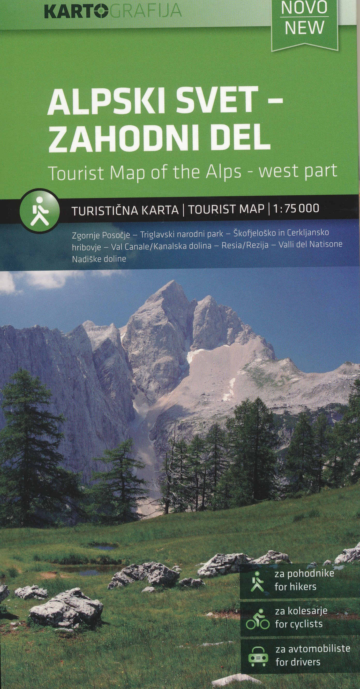 Online bestellen: Fietskaart - Wegenkaart - landkaart Alpski Svet - Zahodni Del, Julische Alpen | Kartografija