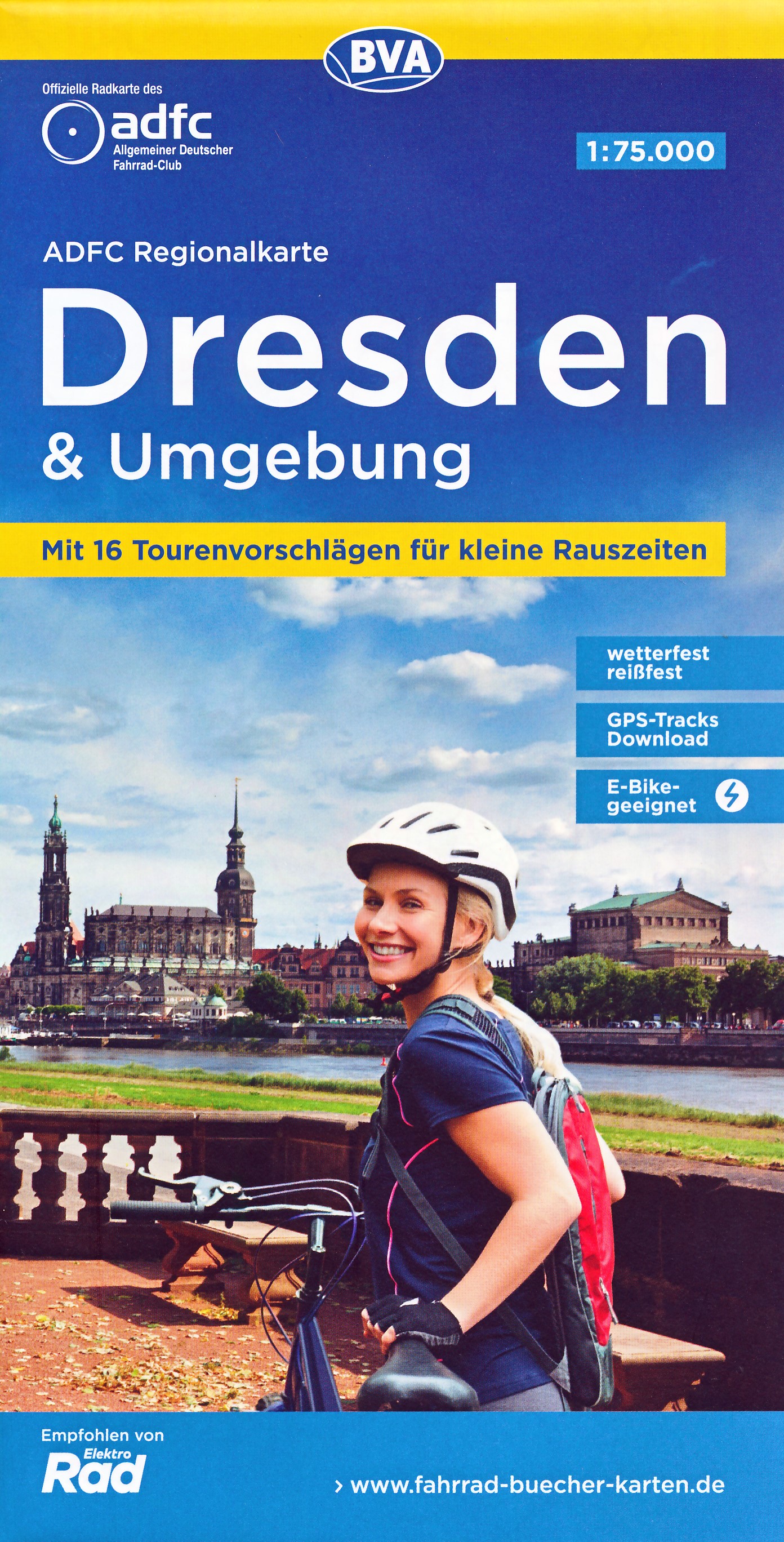 Online bestellen: Fietskaart ADFC Regionalkarte Dresden und Umgebung | BVA BikeMedia