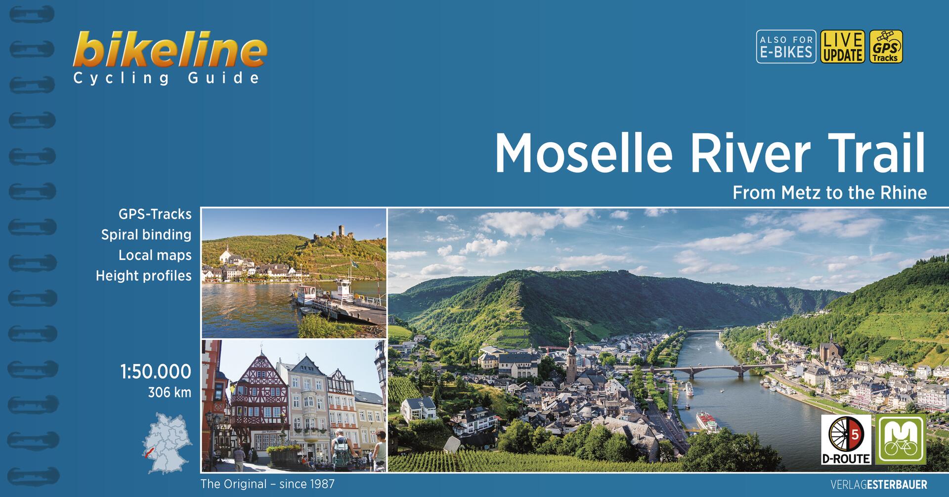 Online bestellen: Fietsgids Bikeline Moselle River Trail | Esterbauer