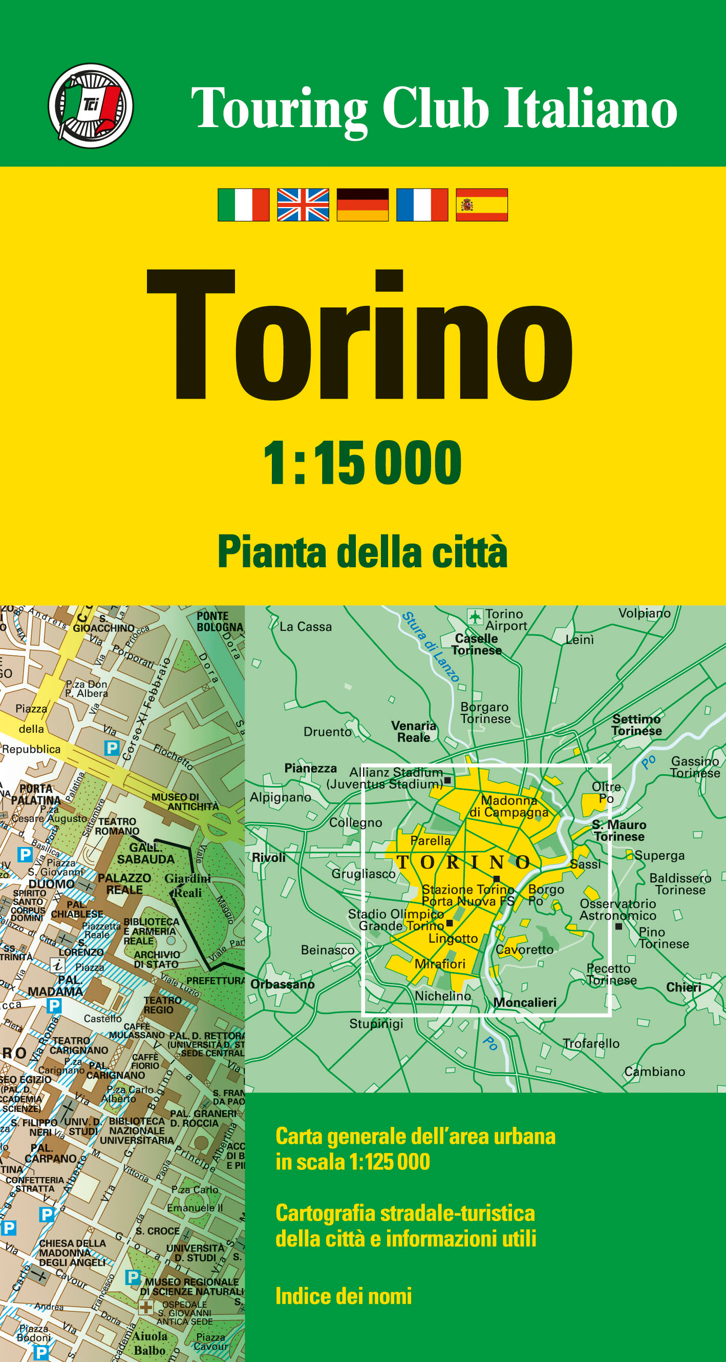 Online bestellen: Stadsplattegrond Torino | Touring Club Italiano