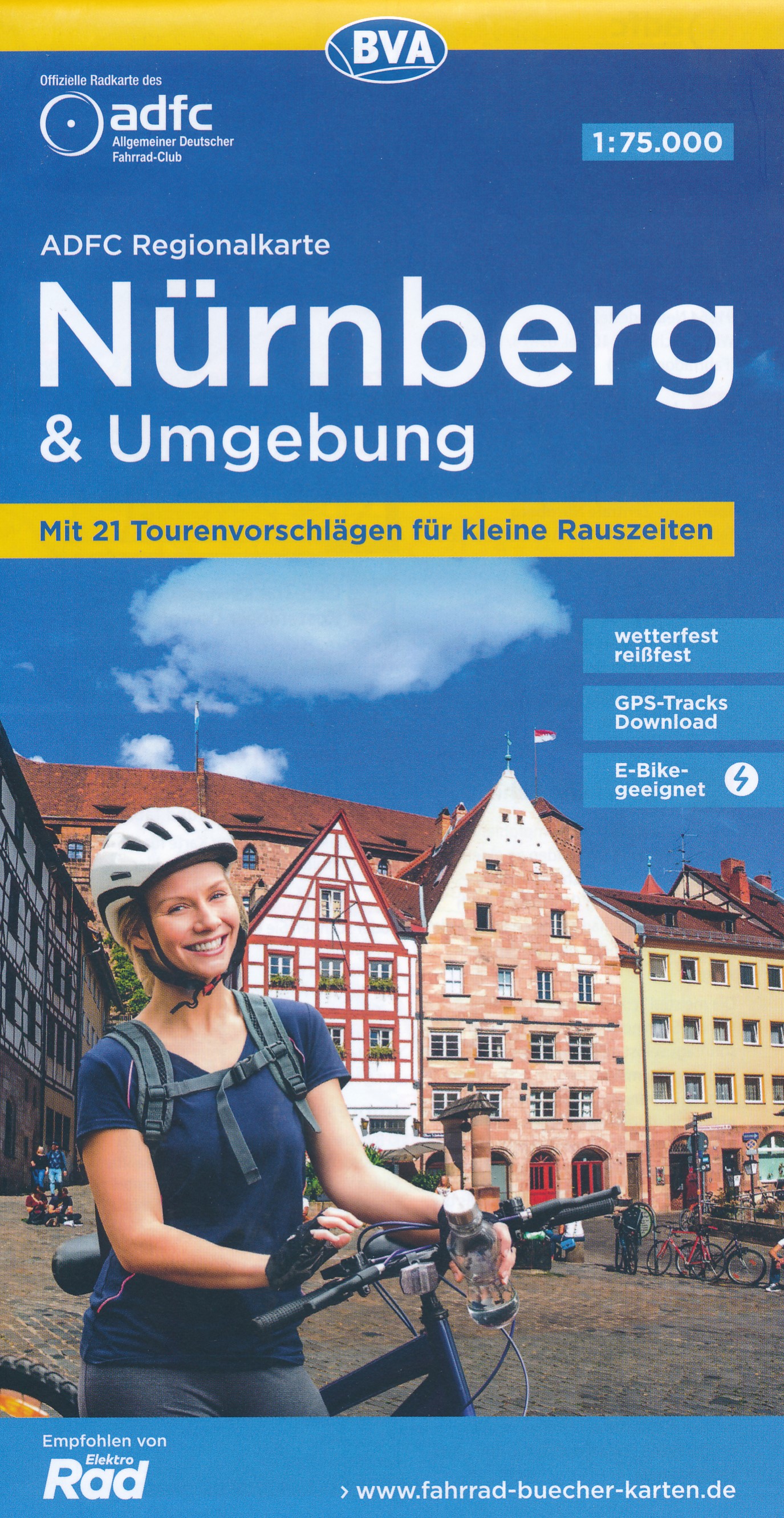 Online bestellen: Fietskaart ADFC Regionalkarte Nürnberg und Umgebung | BVA BikeMedia