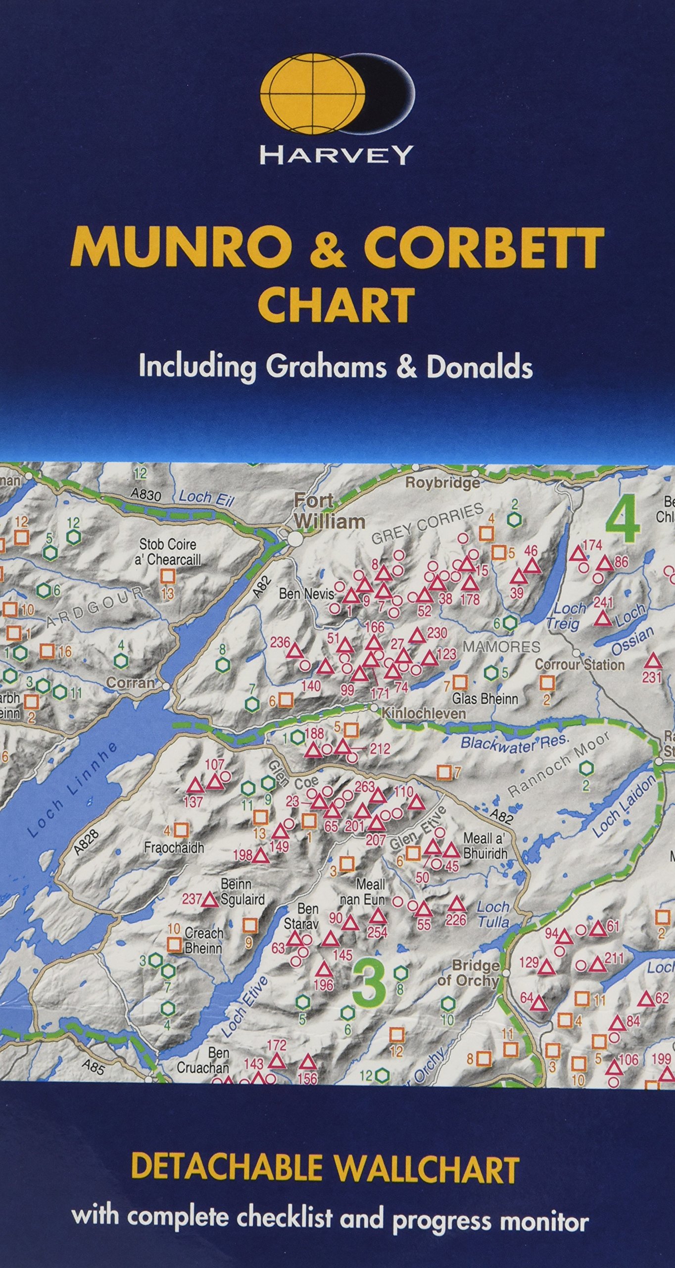 Online bestellen: Wandelkaart Munro and Corbett Chart | Harvey Maps