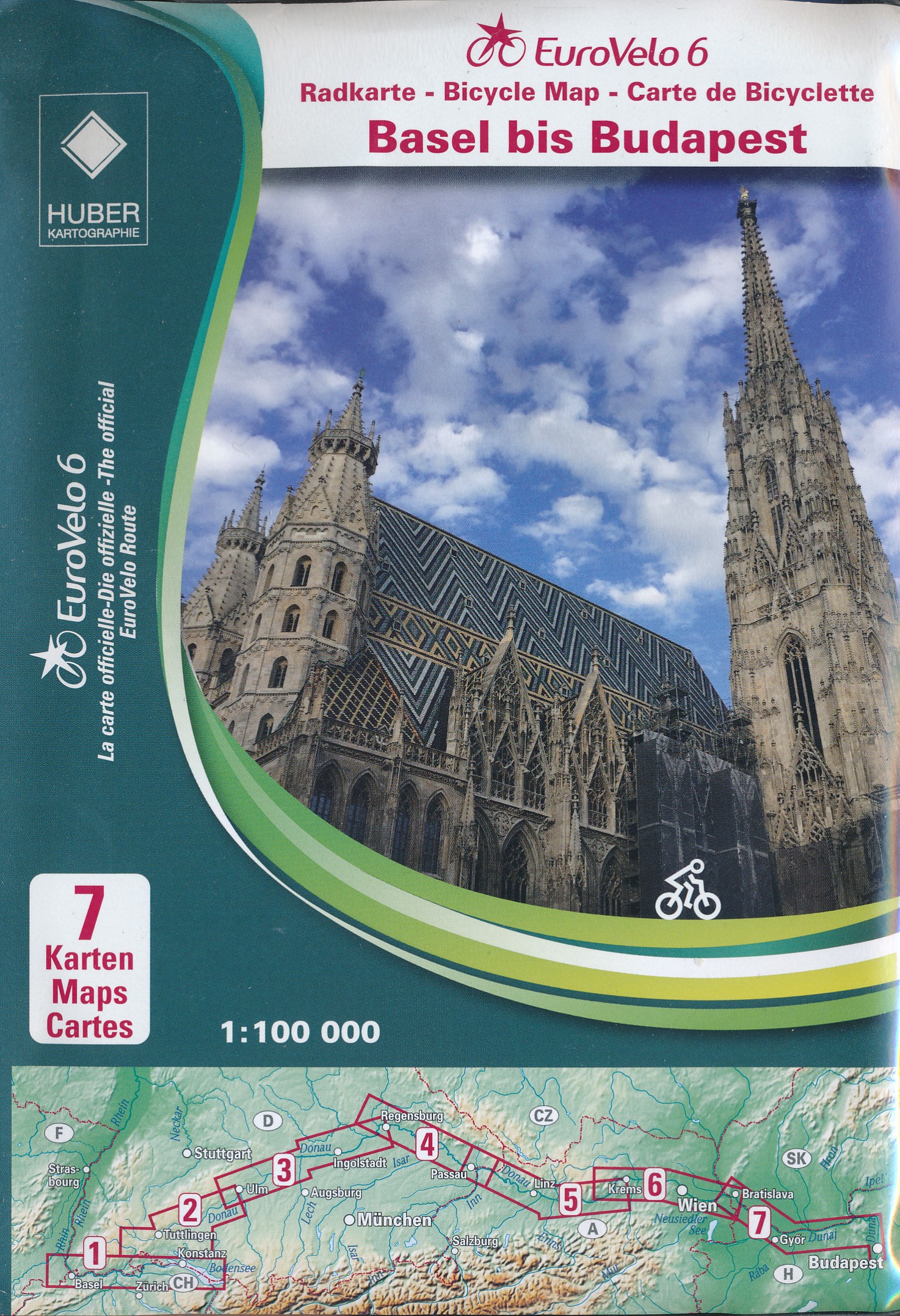 Online bestellen: Fietskaart 2 EuroVelo6 Basel - Budapest | Huber Verlag