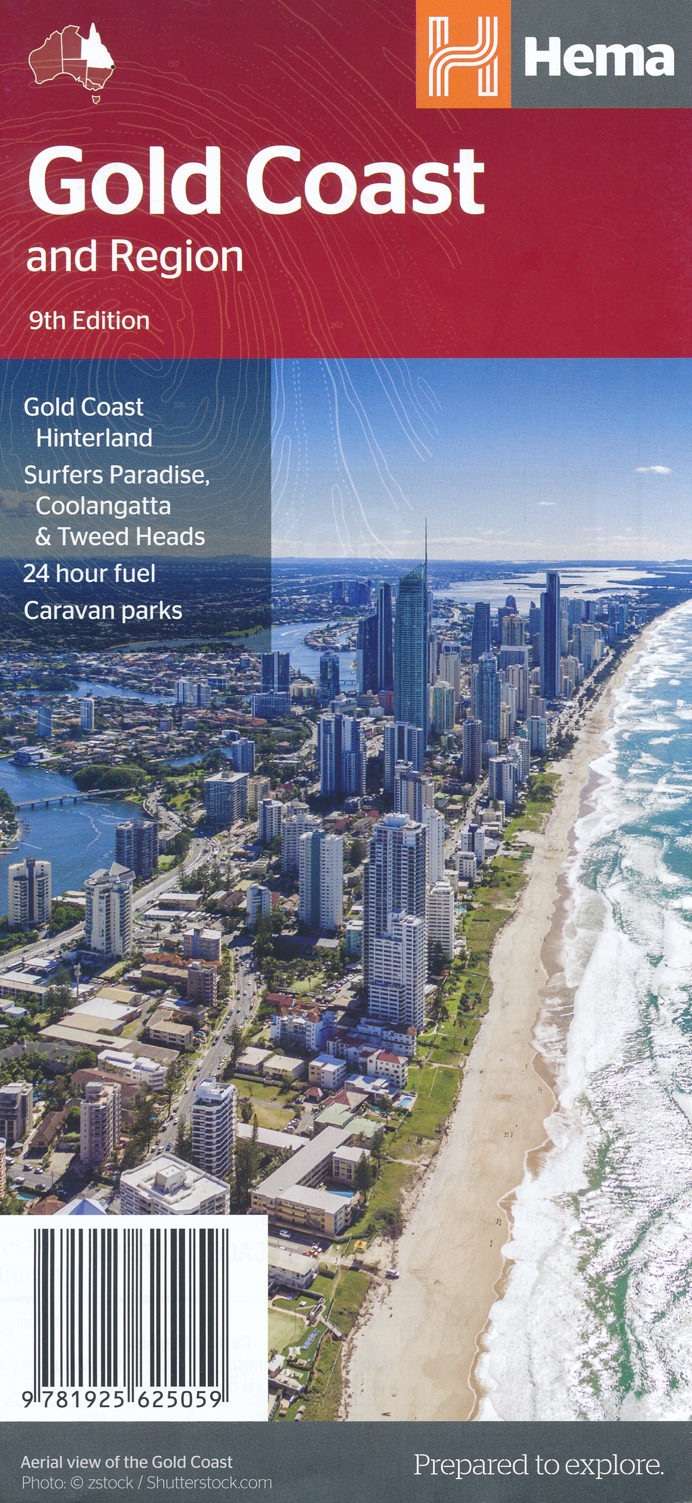 Online bestellen: Wegenkaart - landkaart Gold Coast and region | Hema Maps