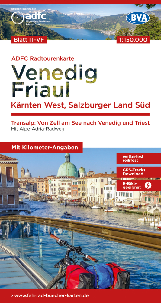 Online bestellen: Fietskaart 29 ADFC Radtourenkarte Venedig - Friaul | BVA BikeMedia
