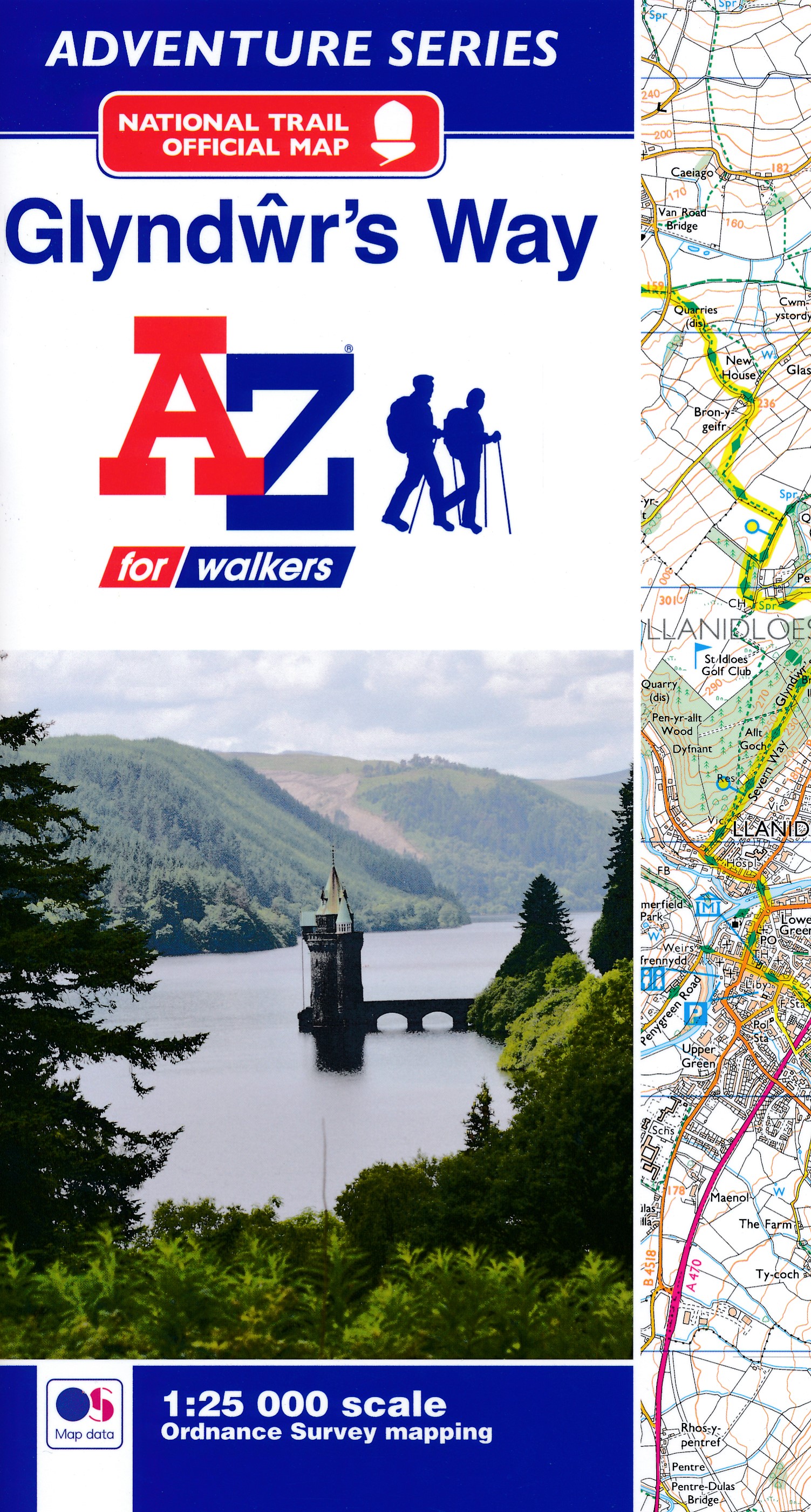 Online bestellen: Wandelatlas Adventure Atlas Glyndwr's Way | A-Z Map Company