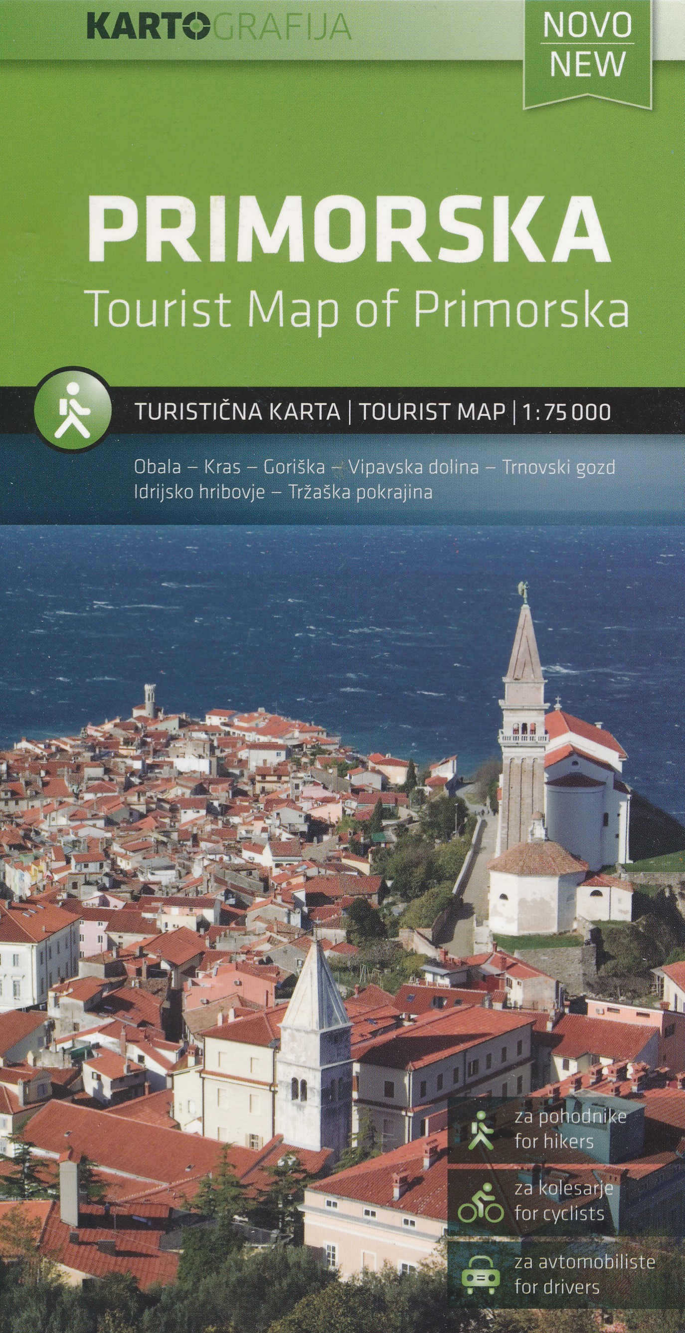 Online bestellen: Fietskaart - Wegenkaart - landkaart Primorska | Kartografija