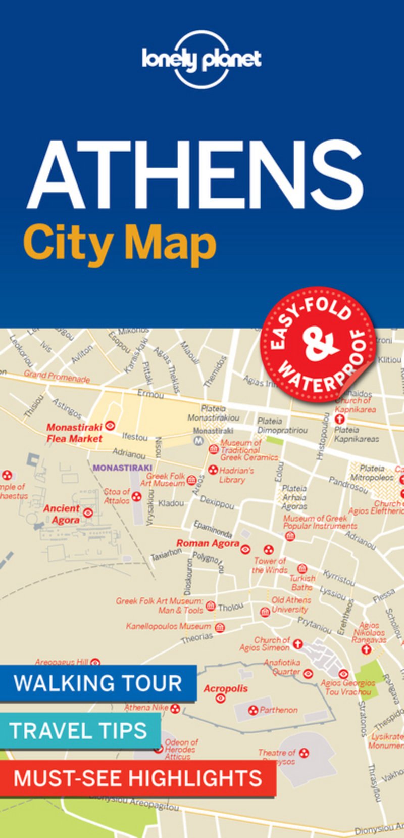 Online bestellen: Stadsplattegrond City map Athens | Lonely Planet