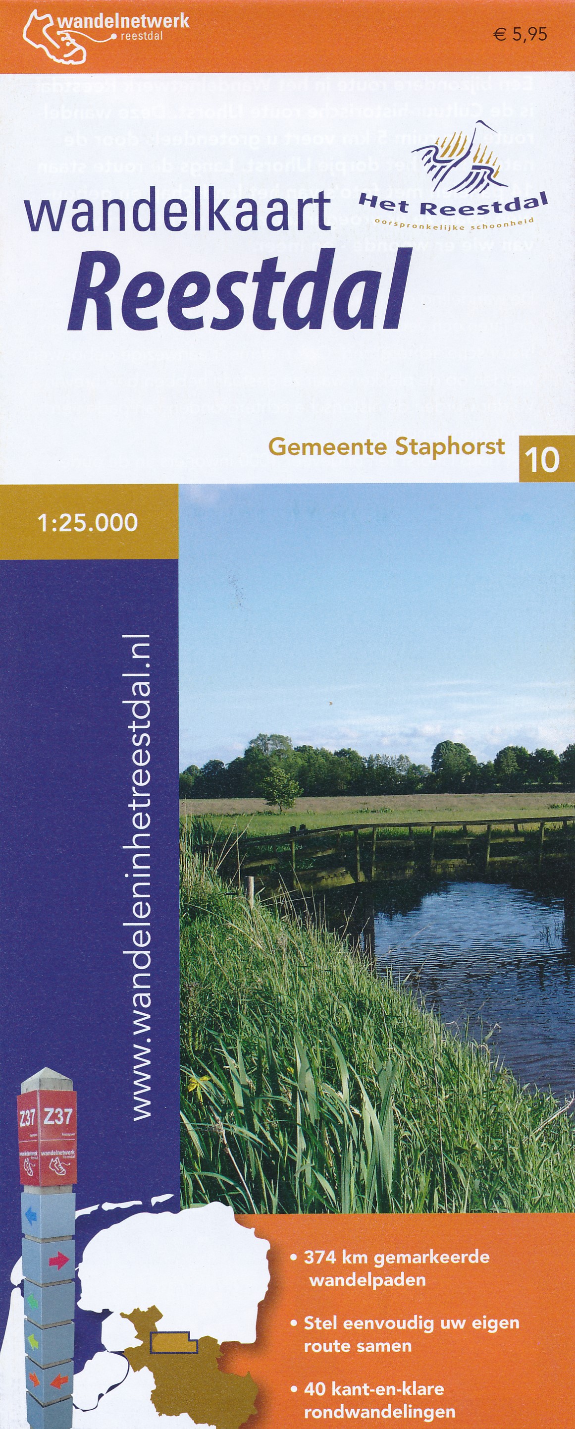 Online bestellen: Wandelkaart 10 Reestdal - Staphorst | Wandelnetwerk Overijssel