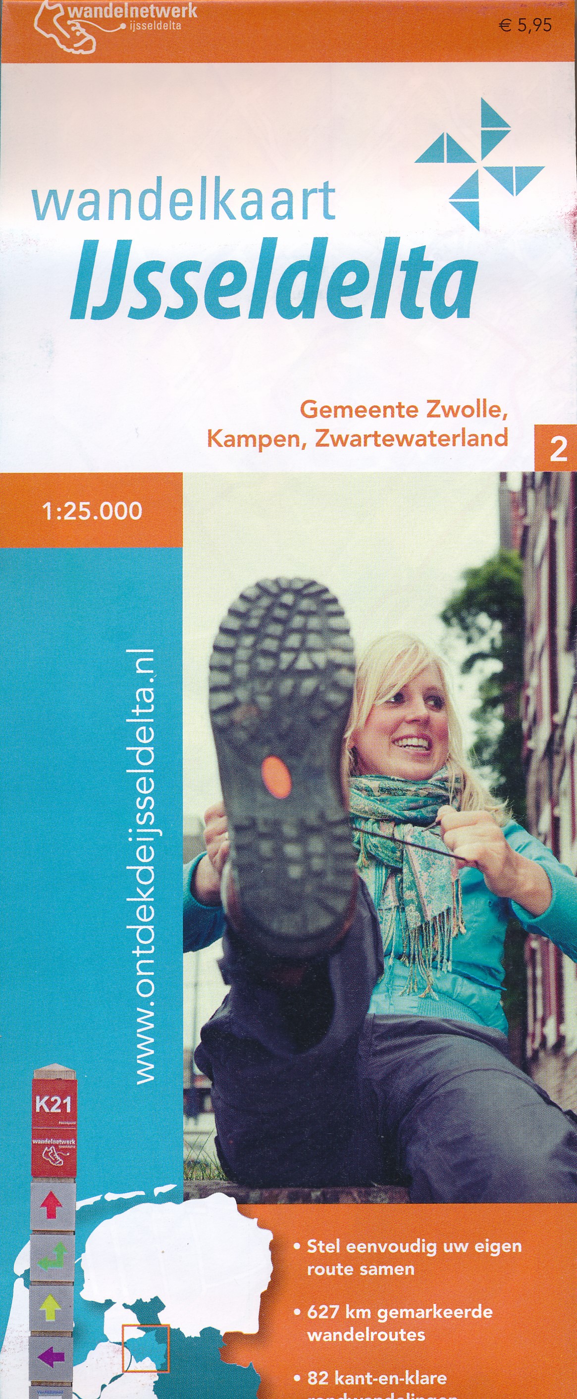 Wandelkaart 2 IJsseldelta - Zwolle - Kampen | Wandelnetwerk Overijssel de zwerver
