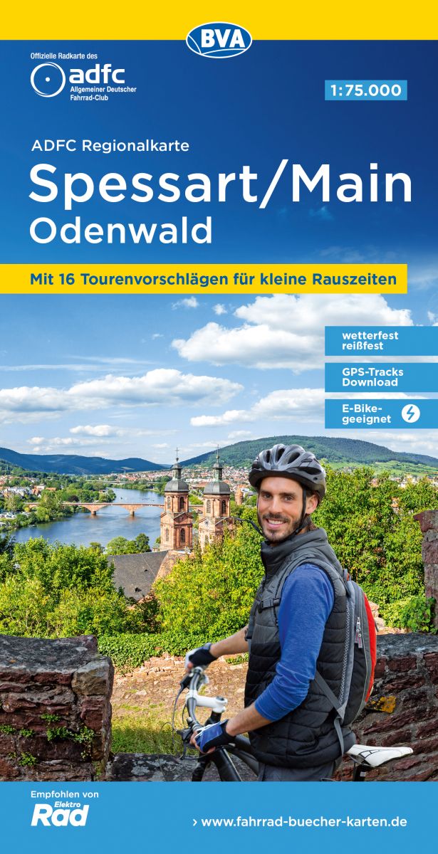 Fietskaart ADFC Regionalkarte Spessart - Main - Odenwald | BVA BikeMed
