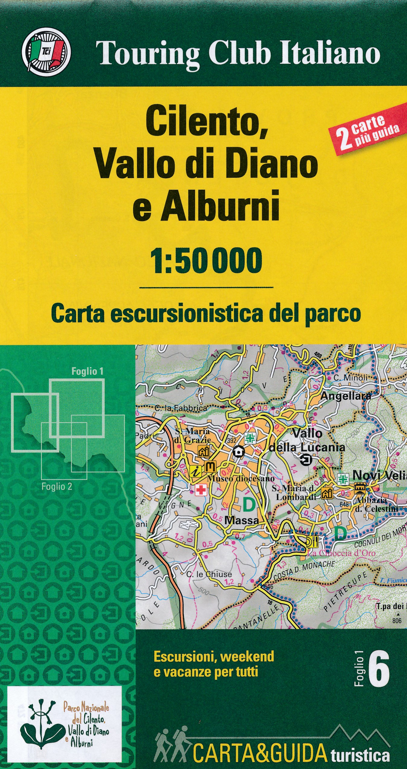 Online bestellen: Wandelkaart 6 Carta-guida Cilento, Vallo di Diano e Alburni | Touring Club Italiano