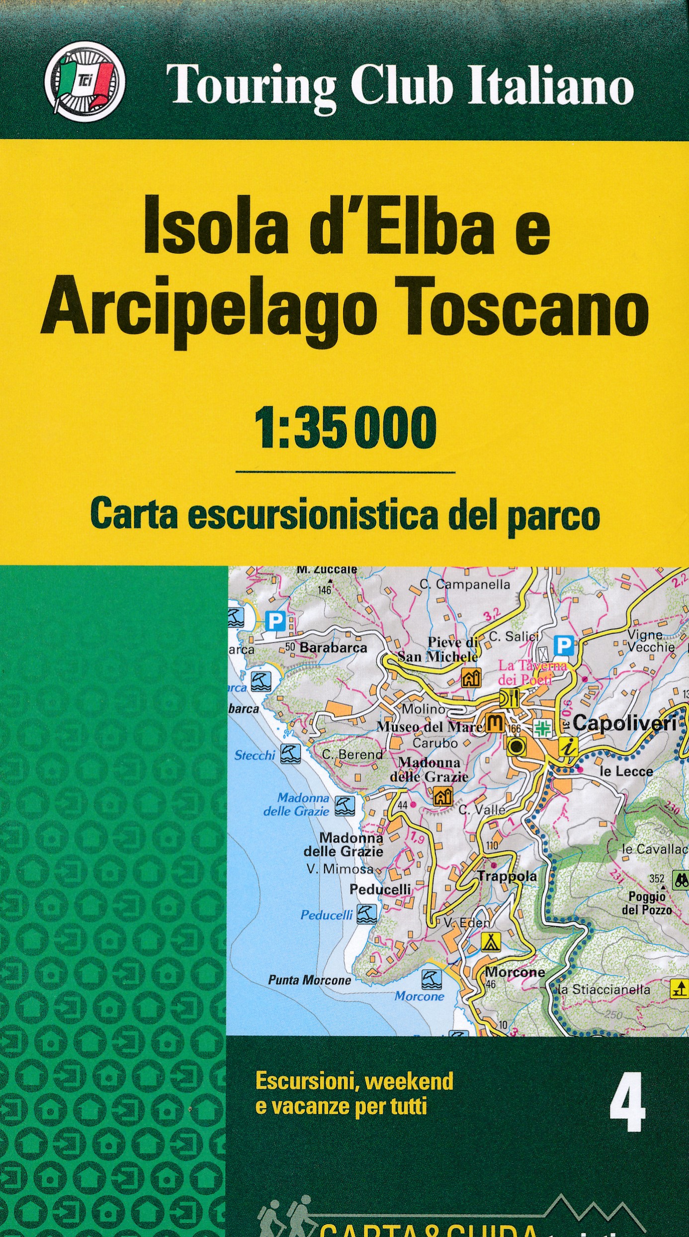 Online bestellen: Wandelkaart 4 Carta-guida Isola d'Elba - Archipelago Toscano | Touring Club Italiano
