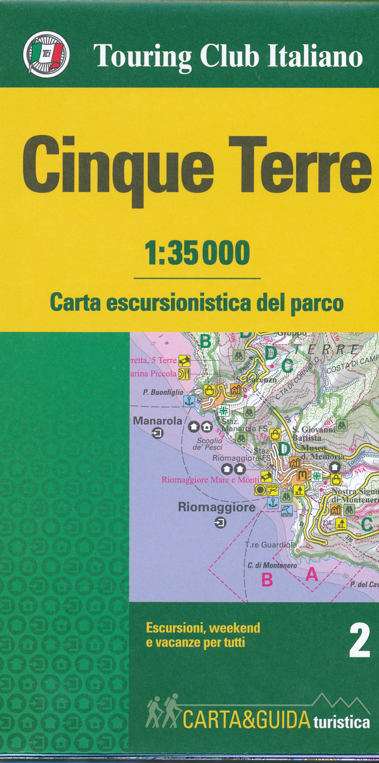 Online bestellen: Wandelkaart 2 Carta-guida Cinque Terre | Touring Club Italiano