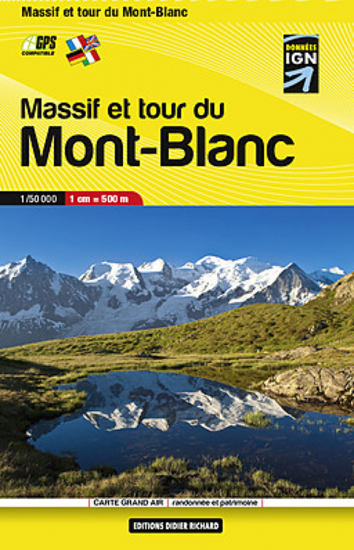 Online bestellen: Wandelkaart Massif et tour du Mont-Blanc | Didier Richard