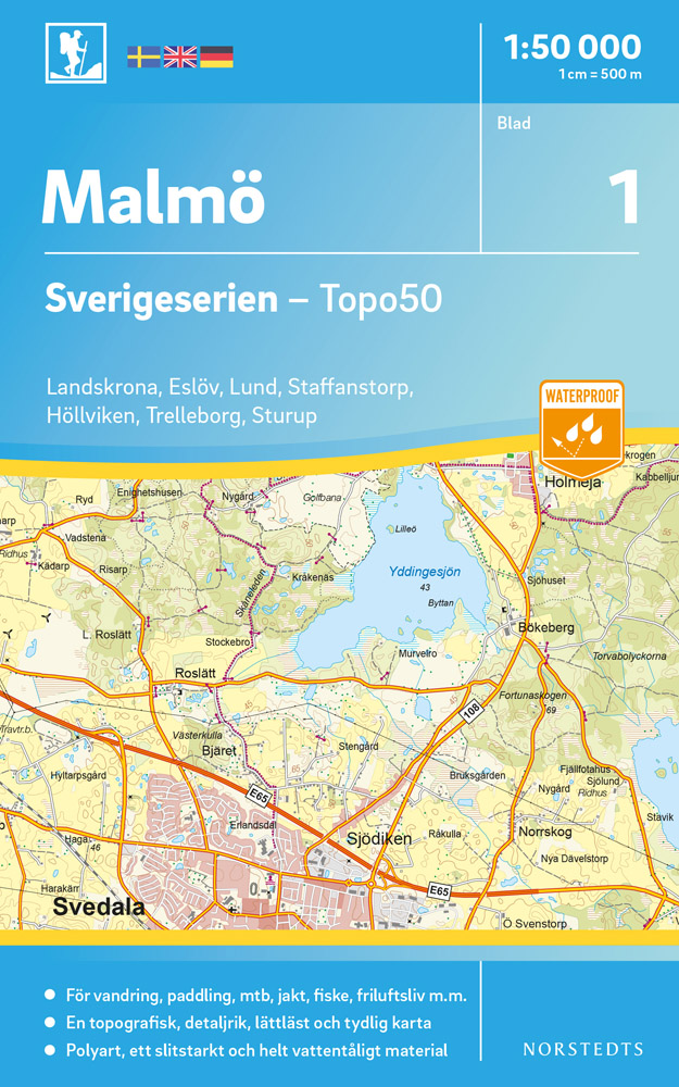 Online bestellen: Wandelkaart - Topografische kaart 01 Sverigeserien Malmö - Malmo | Norstedts