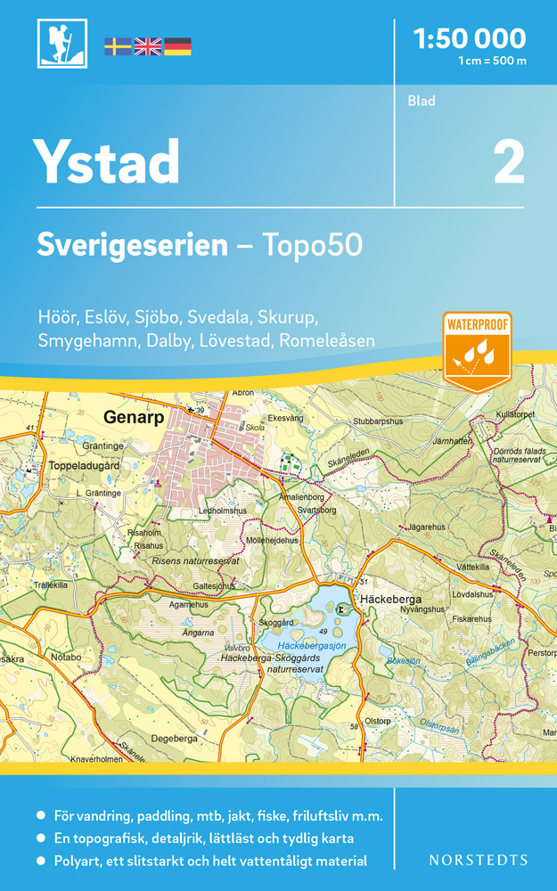 Online bestellen: Wandelkaart - Topografische kaart 02 Sverigeserien Ystad | Norstedts