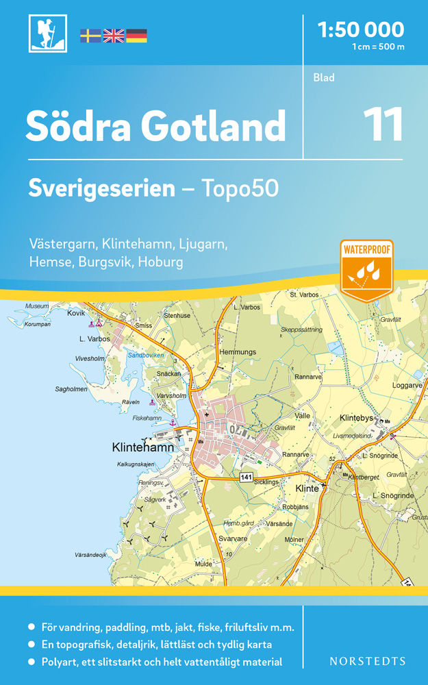 Online bestellen: Wandelkaart - Topografische kaart 11 Sverigeserien Södra Gotland zuid | Norstedts