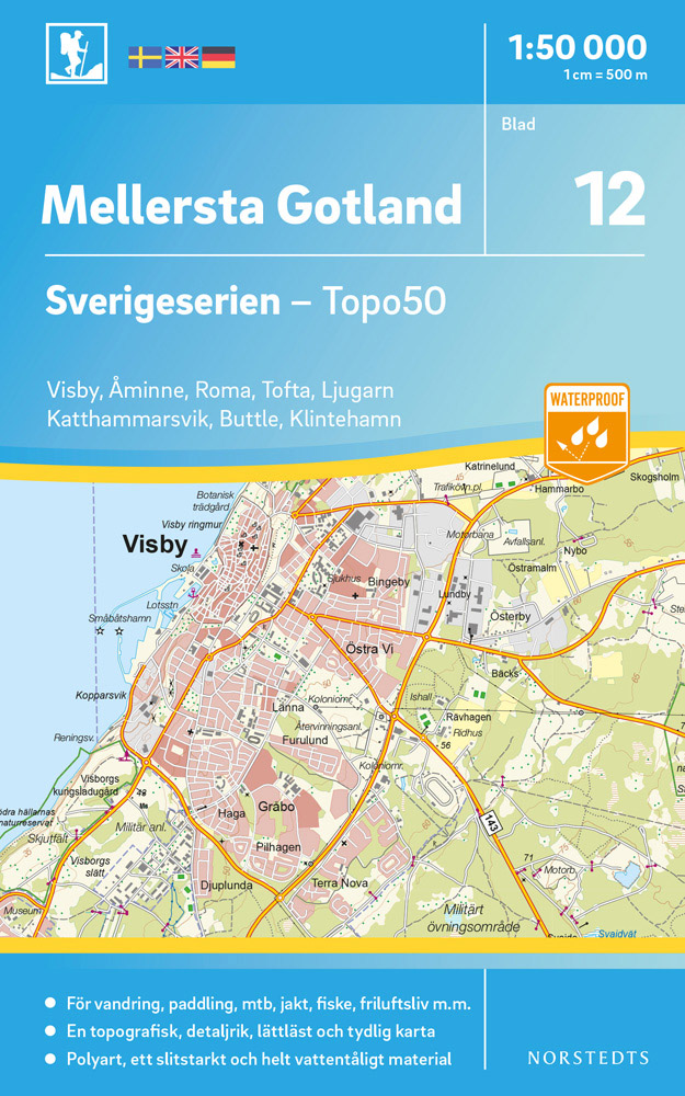 Online bestellen: Wandelkaart - Topografische kaart 12 Sverigeserien Mellersta Gotland midden | Norstedts