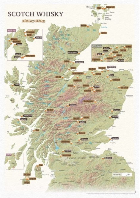 Online bestellen: Scratch Map Scotch Whisky Collect & Scratch | Maps International