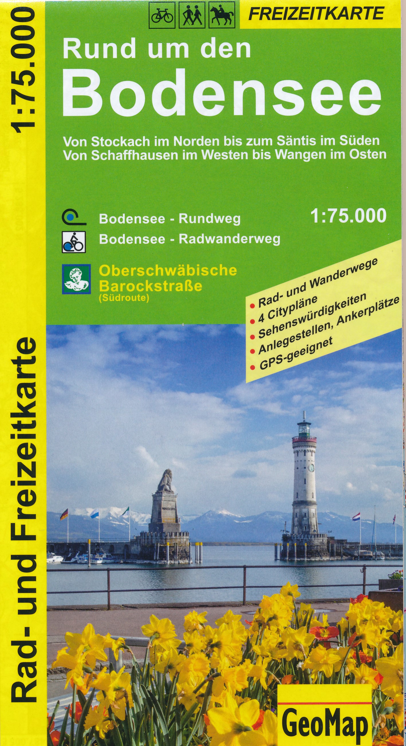 Online bestellen: Wandelkaart - Fietskaart Rund um den Bodensee | GeoMap