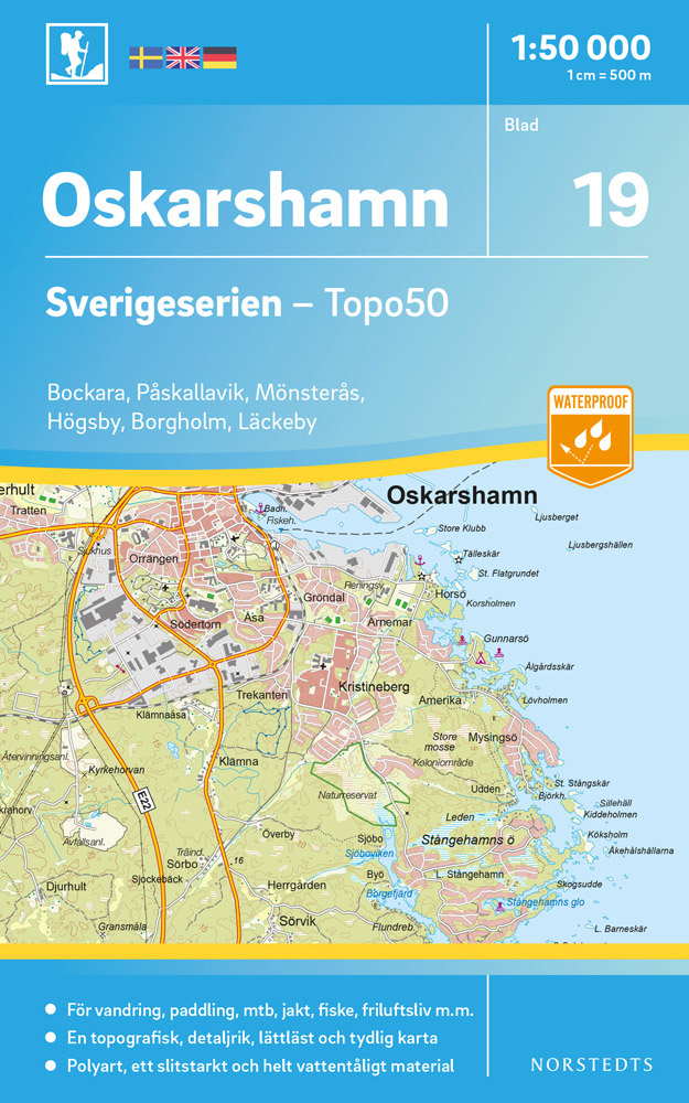 Online bestellen: Wandelkaart - Topografische kaart 19 Sverigeserien Oskarshamn | Norstedts
