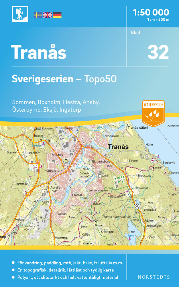Online bestellen: Wandelkaart - Topografische kaart 32 Sverigeserien Tranås - Tranas | Norstedts