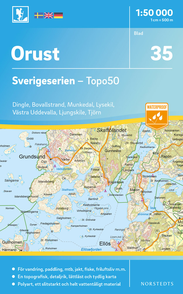 Online bestellen: Wandelkaart - Topografische kaart 35 Sverigeserien Orust | Norstedts