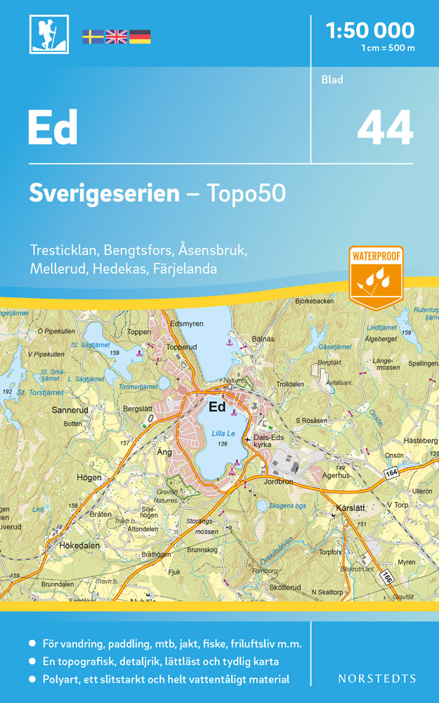 Online bestellen: Wandelkaart - Topografische kaart 44 Sverigeserien Ed | Norstedts
