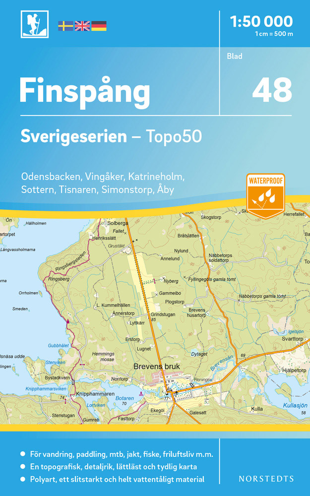 Online bestellen: Wandelkaart - Topografische kaart 48 Sverigeserien Finspång | Norstedts
