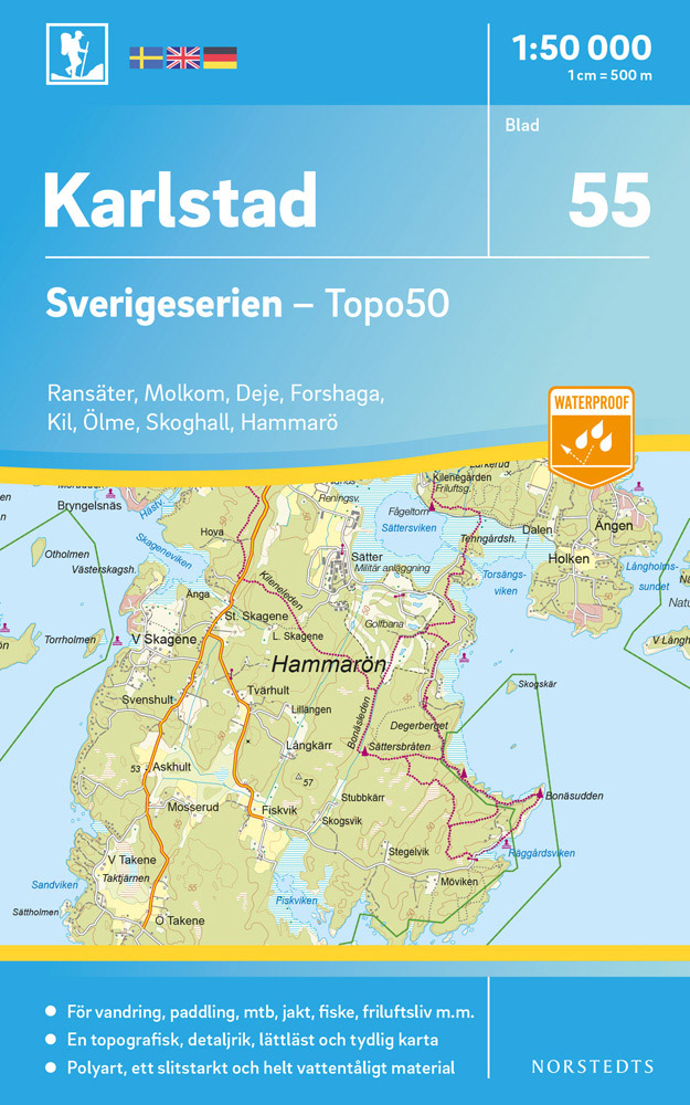 Online bestellen: Wandelkaart - Topografische kaart 55 Sverigeserien Karlstad | Norstedts